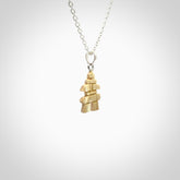 Hand made woolly mammoth Aztec design necklace with Sterling Silver chain. Made by NZ Pacific and sale online only.